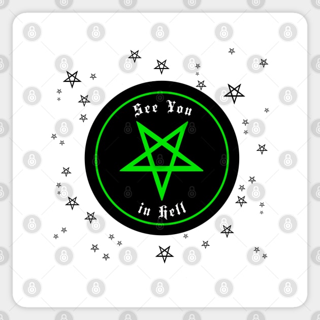 See you in Hell! Sticker by Brains